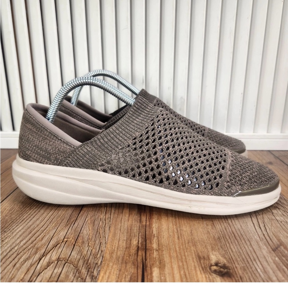Bzees Brown Mesh Slip-On Sneakers